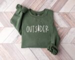 Outsider Embroidery Sweatshirt, Outsider Life Embroidery, Mountain Sweatshirt, Nature Shirt, Hiking Shirt, Trendy Outsider Tee