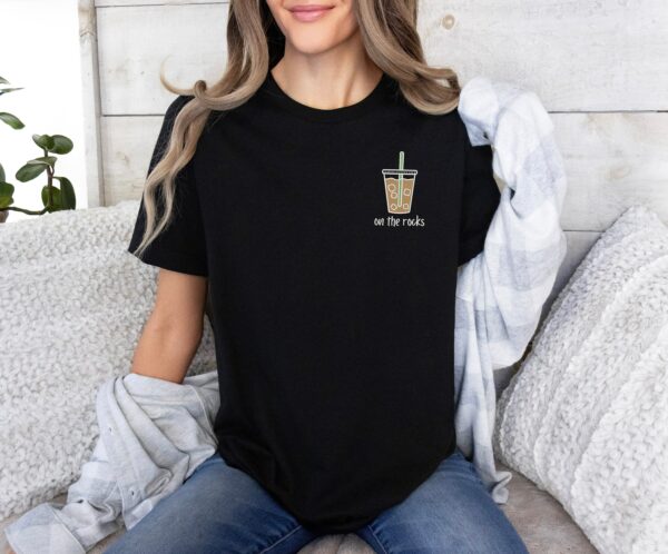 On The Rocks Coffee Embroidery Sweatshirt, Embroidered Coffee Shirt, Ice Coffee Tshirt, Latte Lover Crewneck, Fall Coffee Sweatshirt,