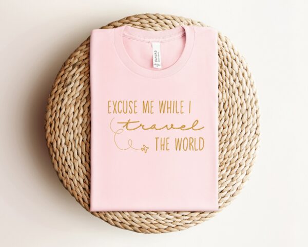 Embroidery Excuse Me While I Travel The World Sweatshirt, Embroidered Travel Vacation Shirt, Airplane Mode Long Sleeve, Adventure T-Shirt