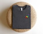 Embroidery Purride Cat Shirt, Embroidered  Lgbt Flag Shirt, Embroidery Gay Pride Shirt, Lgbtq Shirt, Embroidery Rainbow Cat Shirt, Gay Shirt