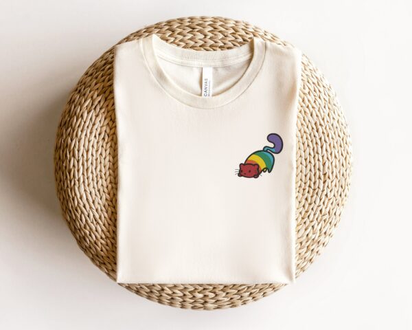 Embroidery Purride Cat Shirt, Embroidered  Lgbt Flag Shirt, Embroidery Gay Pride Shirt, Lgbtq Shirt, Embroidery Rainbow Cat Shirt, Gay Shirt