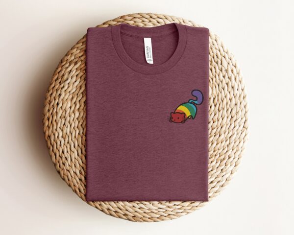 Embroidery Purride Cat Shirt, Embroidered  Lgbt Flag Shirt, Embroidery Gay Pride Shirt, Lgbtq Shirt, Embroidery Rainbow Cat Shirt, Gay Shirt