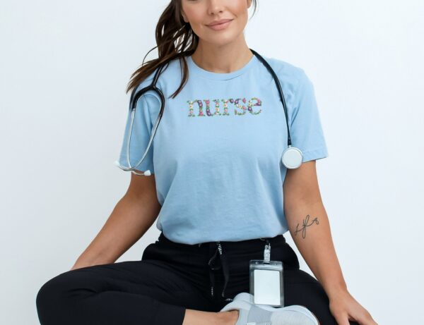 Embroidery Flower Nurse Shirt,Love Nurse Embroidery Sweatshirt,Nurse Week Embroidery Shirt,Embroidery Nurse Student Gift,Nurse Birthday Gift