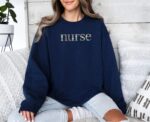 Embroidery Flower Nurse Shirt,Love Nurse Embroidery Sweatshirt,Nurse Week Embroidery Shirt,Embroidery Nurse Student Gift,Nurse Birthday Gift