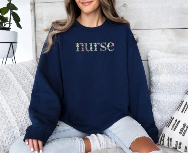 Embroidery Flower Nurse Shirt,Love Nurse Embroidery Sweatshirt,Nurse Week Embroidery Shirt,Embroidery Nurse Student Gift,Nurse Birthday Gift