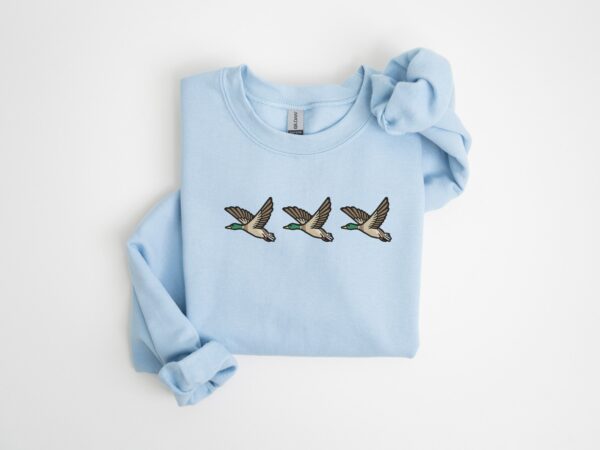 Embroidered Duck Sweatshirt, Animal Lover Sweatshirt, Embroidery Hoodie Crewneck, Embroidered Gift, Christmas Sweater, Duck Sweatshirt