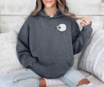 Embroidered Cute Sheep Hoodie Cozy Simple And Adorable Design Ideal Gift For Animal Lovers And Farm Fans Embroidery Hooded Sweatshirt