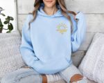 Embroidered Sun Graphic Hoodie Minimalist Sunshine Design For Cozy And Nature-Inspired Style Embroidery Hooded Sweatshirt For Men And Women